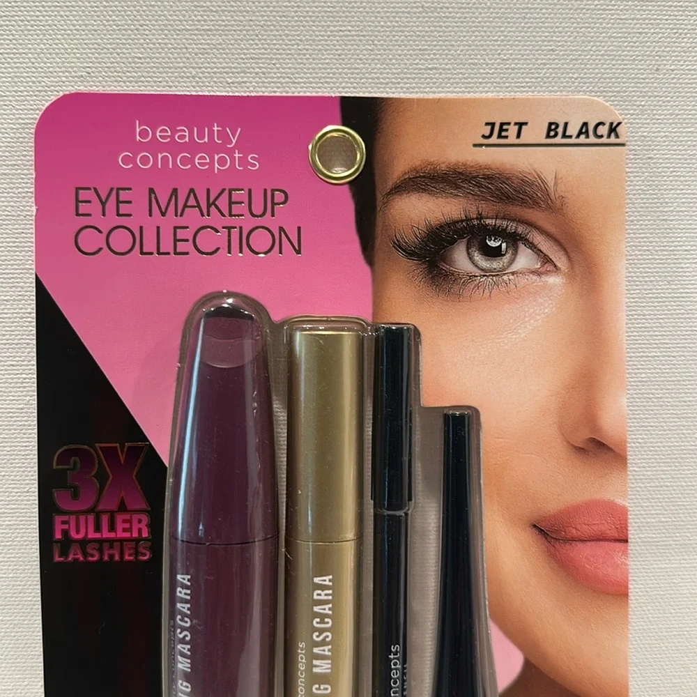 Beauty Concepts Eye Makeup Collection W/liquid Eye liners, Mascara and Pencil.